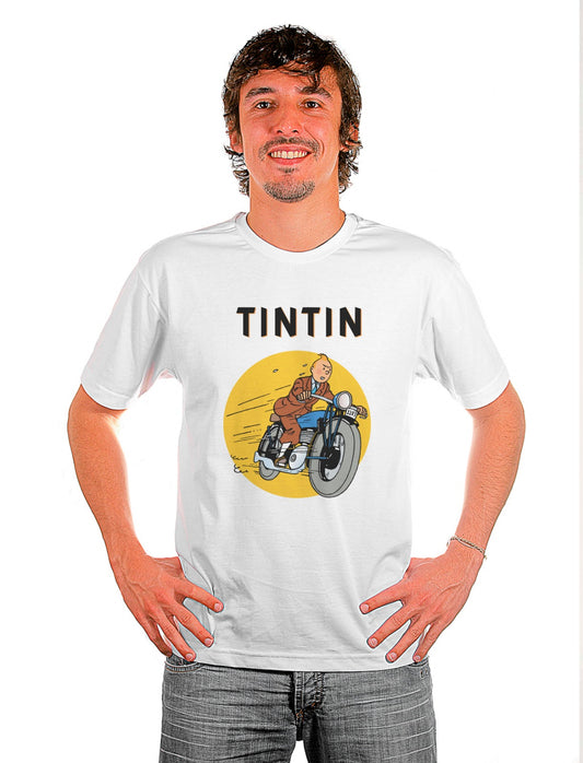 Camiseta personalizada Tintin en moto