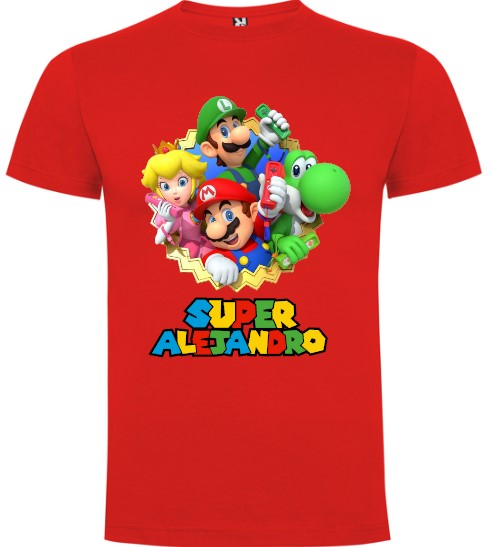 Camiseta Super Mario personalizada con nombre