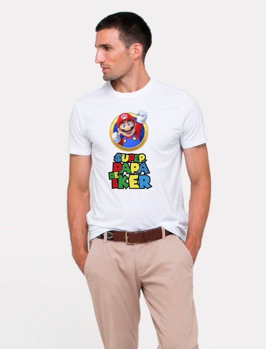 camiseta papá super mario personalizada