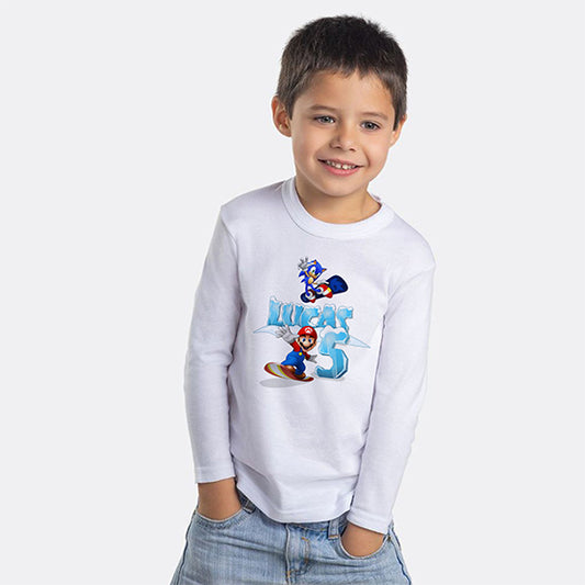 Camiseta personalizada Mario & Sonic nieve