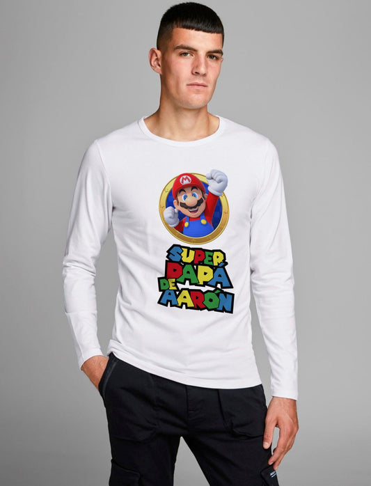 Camiseta personalizada Super papá Mario Bros