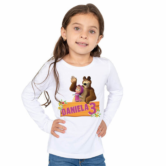 Camiseta masha y el oso personalizada