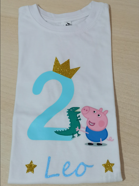 Camiseta de bebé george pig personalizada